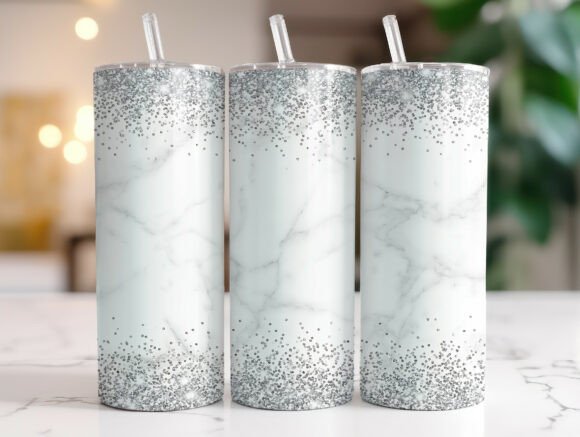 Download Silver Glitter Marble 20oz Tumbler Wrap - Silver glitter marble Collection