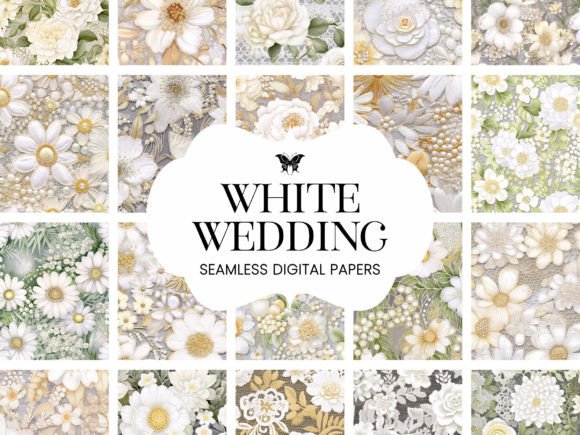 Download White Wedding Lace Old Fashioned Florals - Premium Bundle