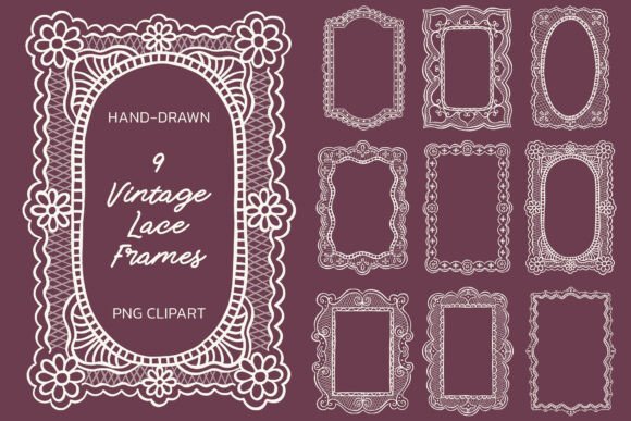 Download Vintage Wedding Lace Frames Bundle - Wedding lace Collection