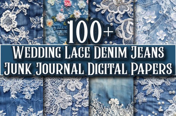 Download Wedding Lace Denim Jeans Junk Journal - Premium Resources