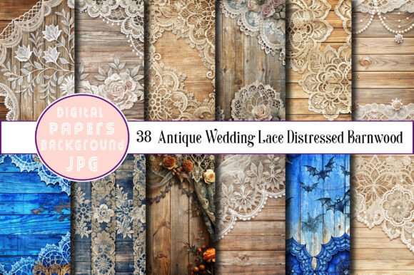 Download Antique Wedding Lace Distressed Barnwood - Premium Resources